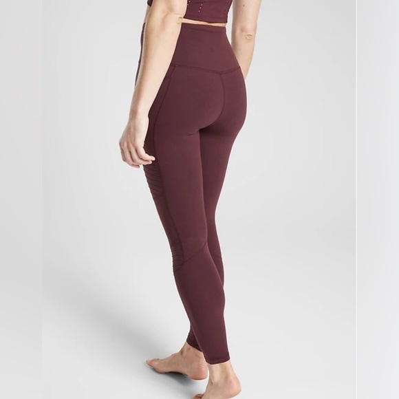 Athleta Inclination Athletic Moto Tight leggings in Antique Burgundy Sz-XSP. H15 - Picture 2 of 12